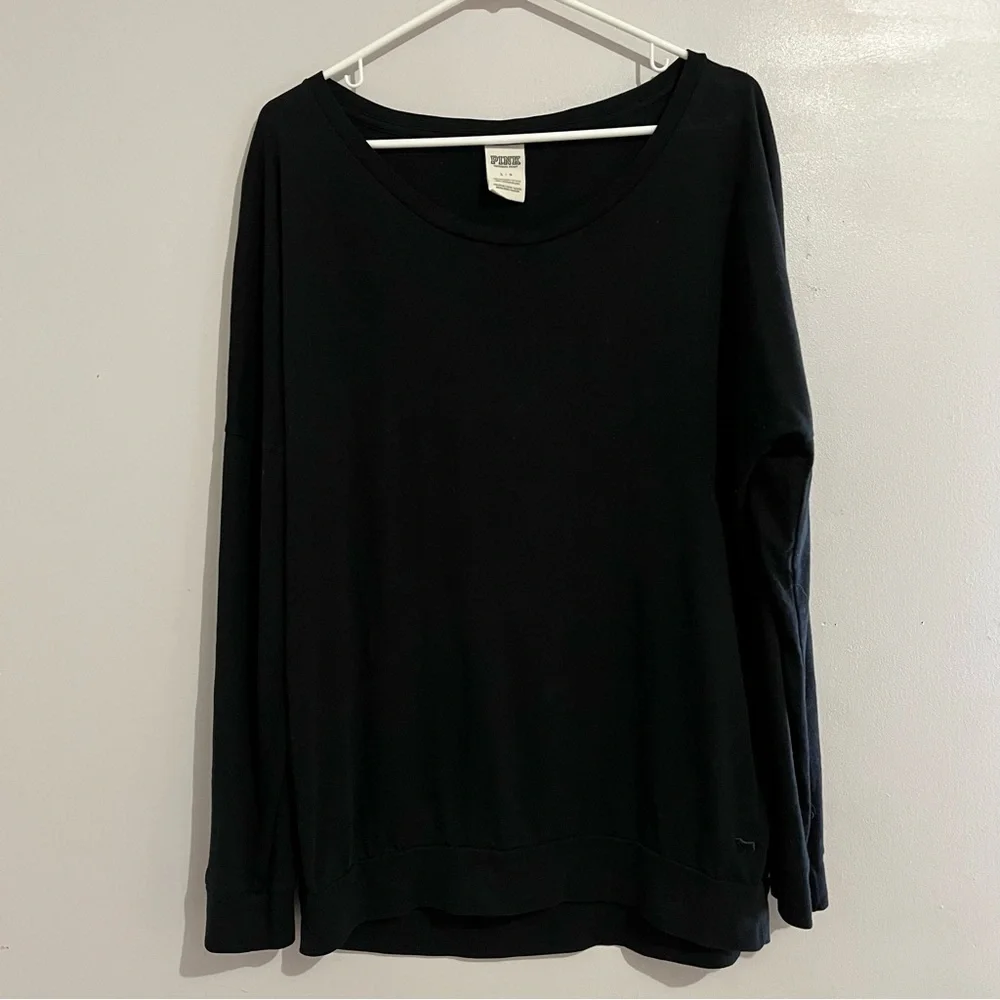 PINK Victoria's Secret Black Relaxed Long Sleeve Tee - Picture 5 of 5